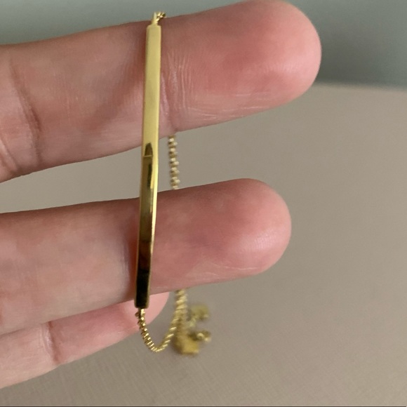 ADORNIA 14K Yellow Gold Bar Station Slide Bracelet - Picture 5 of 8